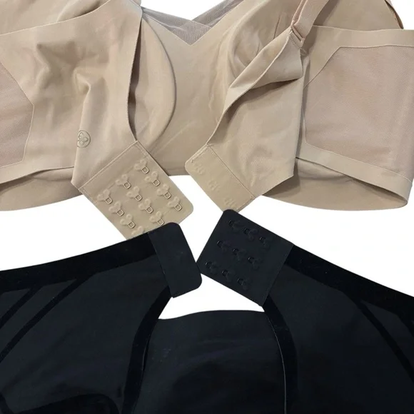 Honeylove CrossOver And Silhouette Bra Lot Of 2 Wire Free Sand Black Size XL